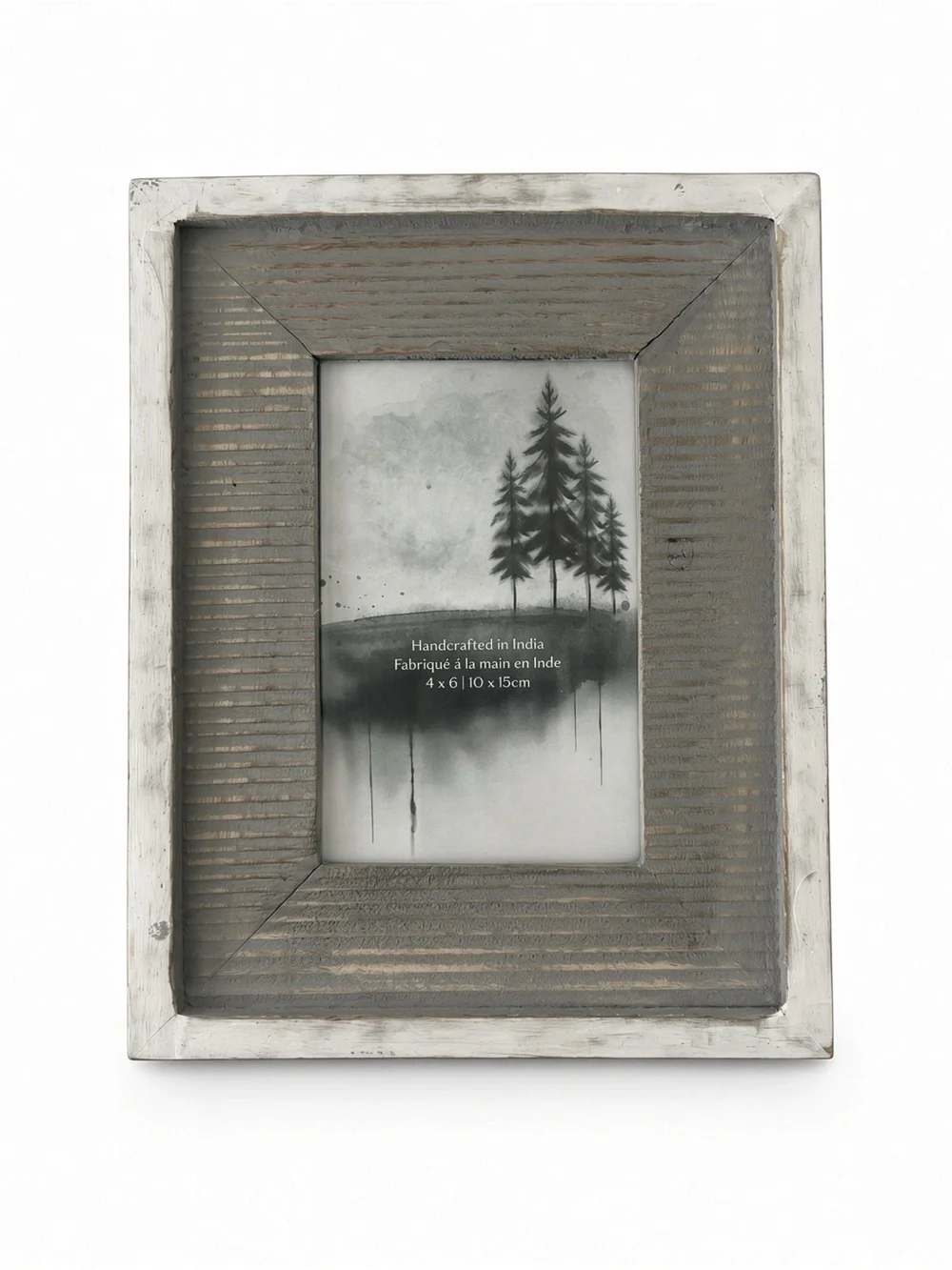 Shakti Exports 4x6 Rustic Distressed Wood Photo Frame Farmhouse Gray Whitewash